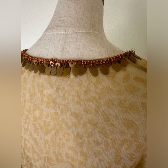 Leopard print sheer embellished Tunic by KafCannes on French Riviera size Small - Picture 6 of 8